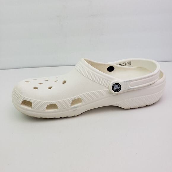 Crocs Classic Mens Size 11 White Slip On Casual Comfort Clog Shoes 10001 - Picture 3 of 11